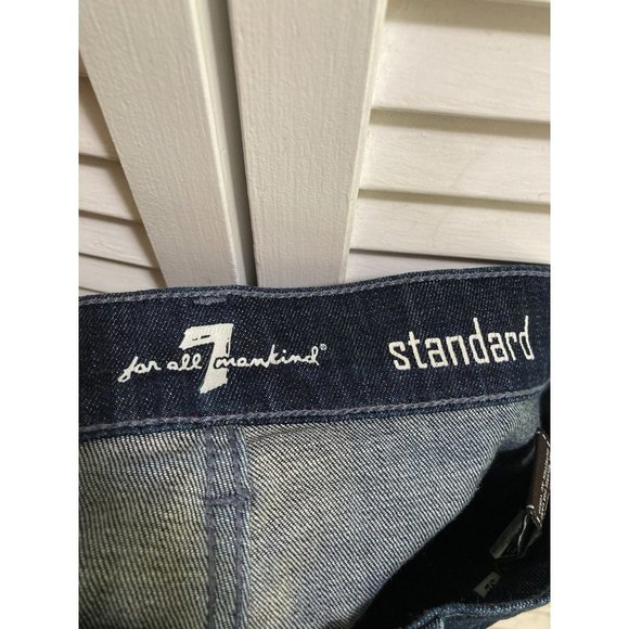 7 For All Mankind Standard Straight Leg Stretch Blue Jeans Button Fly Size 32 - Picture 5 of 6